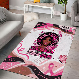 African American Breast Cancer Awareness Queen Area Rug Pink Ribbon Floral Butterfly Boxing Gloves Warrior Art