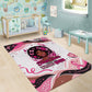 African American Breast Cancer Awareness Queen Area Rug Pink Ribbon Floral Butterfly Boxing Gloves Warrior Art