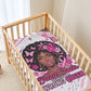 African American Breast Cancer Awareness Queen Baby Bed Cover Pink Ribbon Floral Butterfly Boxing Gloves Warrior Art