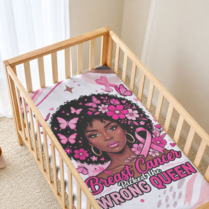African American Breast Cancer Awareness Queen Baby Bed Cover Pink Ribbon Floral Butterfly Boxing Gloves Warrior Art
