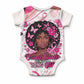 African American Breast Cancer Awareness Queen Baby Onesie Pink Ribbon Floral Butterfly Boxing Gloves Warrior Art