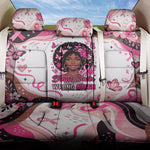 African American Breast Cancer Awareness Queen Back Car Seat Cover Pink Ribbon Floral Butterfly Boxing Gloves Warrior Art