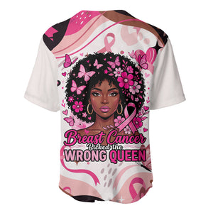 African American Breast Cancer Awareness Queen Baseball Jersey Pink Ribbon Floral Butterfly Boxing Gloves Warrior Art