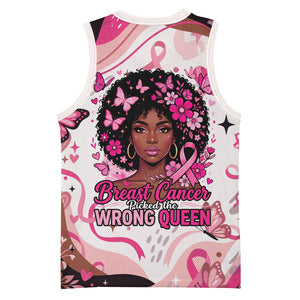 African American Breast Cancer Awareness Queen Basketball Jersey Pink Ribbon Floral Butterfly Boxing Gloves Warrior Art
