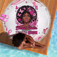 African American Breast Cancer Awareness Queen Beach Blanket Pink Ribbon Floral Butterfly Boxing Gloves Warrior Art