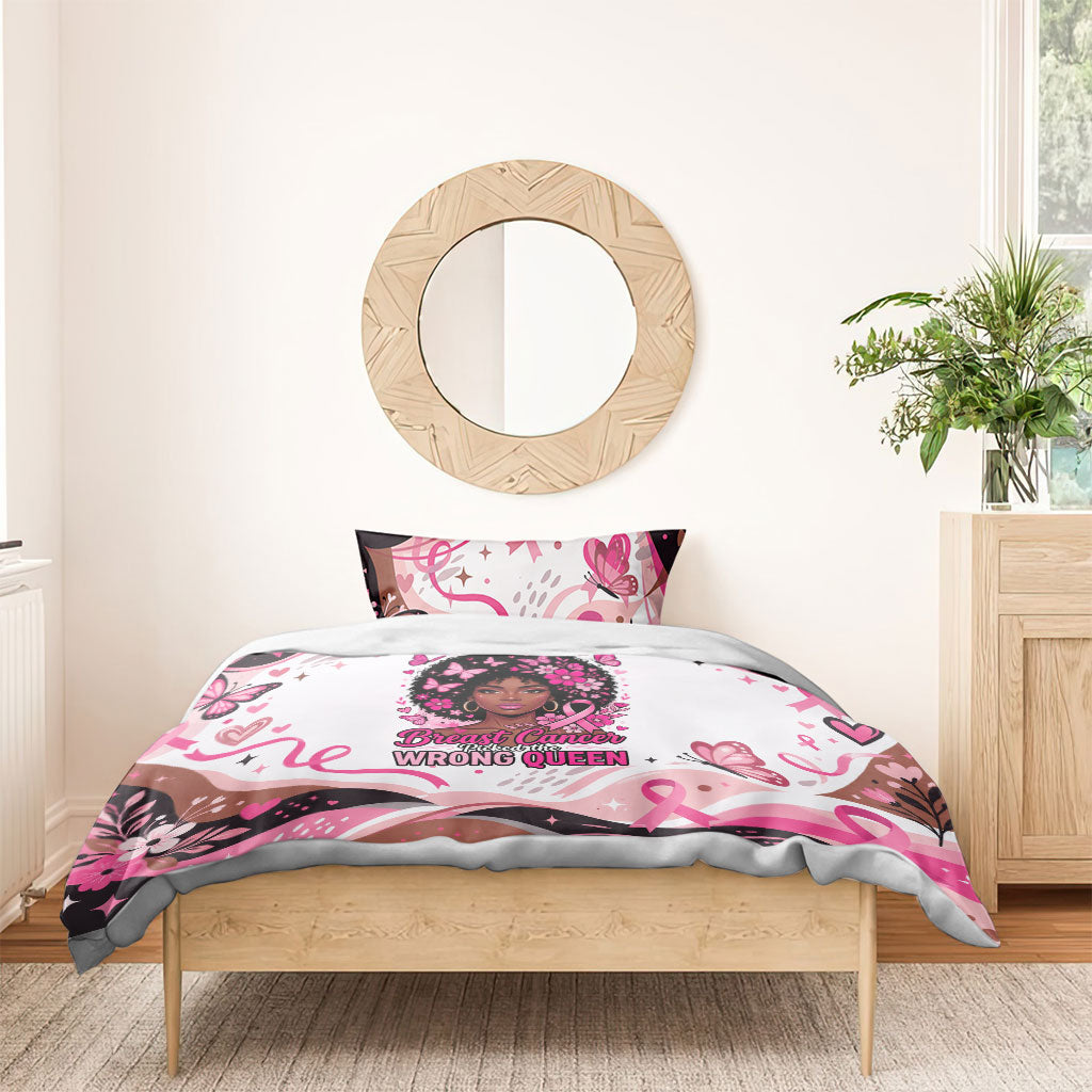 African American Breast Cancer Awareness Queen Bedding Set Pink Ribbon Floral Butterfly Boxing Gloves Warrior Art