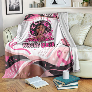 African American Breast Cancer Awareness Queen Blanket Pink Ribbon Floral Butterfly Boxing Gloves Warrior Art