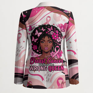 African American Breast Cancer Awareness Queen Blazer Pink Ribbon Floral Butterfly Boxing Gloves Warrior Art