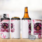 African American Breast Cancer Awareness Queen 4 in 1 Can Cooler Tumbler Pink Ribbon Floral Butterfly Boxing Gloves Warrior Art