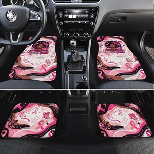 African American Breast Cancer Awareness Queen Car Mats Pink Ribbon Floral Butterfly Boxing Gloves Warrior Art