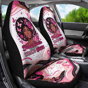 African American Breast Cancer Awareness Queen Car Seat Cover Pink Ribbon Floral Butterfly Boxing Gloves Warrior Art