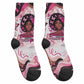 African American Breast Cancer Awareness Queen Crew Socks Pink Ribbon Floral Butterfly Boxing Gloves Warrior Art
