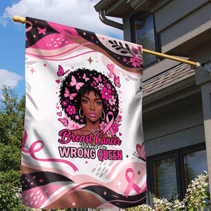 African American Breast Cancer Awareness Queen Garden Flag Pink Ribbon Floral Butterfly Boxing Gloves Warrior Art