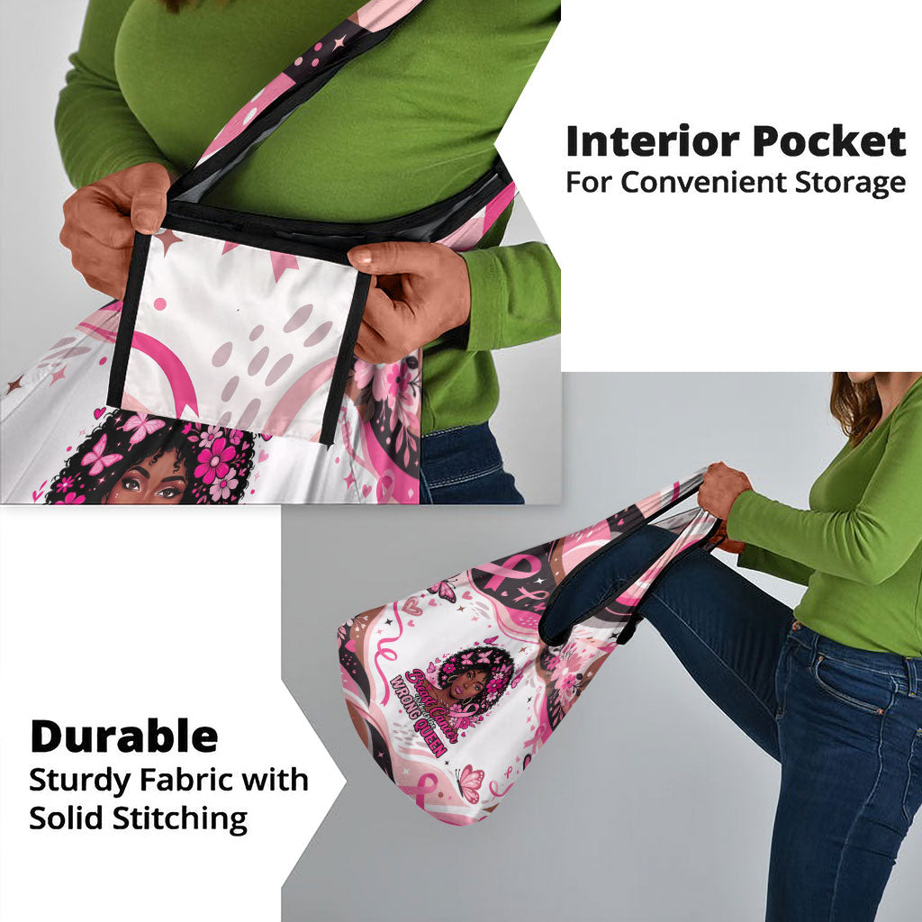 African American Breast Cancer Awareness Queen Grocery Bag Pink Ribbon Floral Butterfly Boxing Gloves Warrior Art
