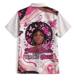 African American Breast Cancer Awareness Queen Hawaiian Shirt Pink Ribbon Floral Butterfly Boxing Gloves Warrior Art