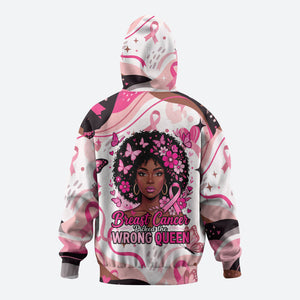 African American Breast Cancer Awareness Queen Hoodie Pink Ribbon Floral Butterfly Boxing Gloves Warrior Art
