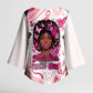 African American Breast Cancer Awareness Queen Kimono Sleeve Blouse Pink Ribbon Floral Butterfly Boxing Gloves Warrior Art