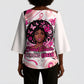 African American Breast Cancer Awareness Queen Kimono Sleeve Blouse Pink Ribbon Floral Butterfly Boxing Gloves Warrior Art