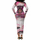 African American Breast Cancer Awareness Queen Long Sleeve Bodycon Dress Pink Ribbon Floral Butterfly Boxing Gloves Warrior Art