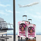African American Breast Cancer Awareness Queen Luggage Cover Pink Ribbon Floral Butterfly Boxing Gloves Warrior Art