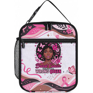 African American Breast Cancer Awareness Queen Lunch Bag Pink Ribbon Floral Butterfly Boxing Gloves Warrior Art