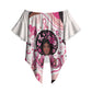 African American Breast Cancer Awareness Queen Off Shoulder Wrap Waist Top Pink Ribbon Floral Butterfly Boxing Gloves Warrior Art