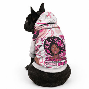 African American Breast Cancer Awareness Queen Pet Hoodie Pink Ribbon Floral Butterfly Boxing Gloves Warrior Art