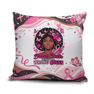 African American Breast Cancer Awareness Queen Pillow Cover Pink Ribbon Floral Butterfly Boxing Gloves Warrior Art