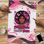 African American Breast Cancer Awareness Queen Puzzle Pink Ribbon Floral Butterfly Boxing Gloves Warrior Art