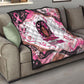 African American Breast Cancer Awareness Queen Quilt Pink Ribbon Floral Butterfly Boxing Gloves Warrior Art
