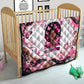 African American Breast Cancer Awareness Queen Quilt Pink Ribbon Floral Butterfly Boxing Gloves Warrior Art