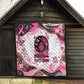 African American Breast Cancer Awareness Queen Quilt Pink Ribbon Floral Butterfly Boxing Gloves Warrior Art