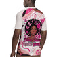 African American Breast Cancer Awareness Queen Rugby Jersey Pink Ribbon Floral Butterfly Boxing Gloves Warrior Art
