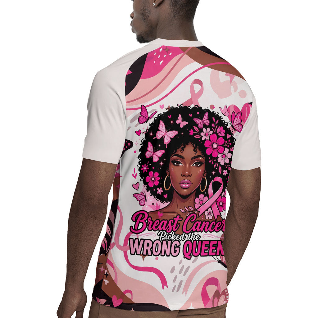 African American Breast Cancer Awareness Queen Rugby Jersey Pink Ribbon Floral Butterfly Boxing Gloves Warrior Art