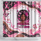 African American Breast Cancer Awareness Queen Shower Curtain Pink Ribbon Floral Butterfly Boxing Gloves Warrior Art