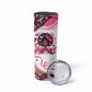 African American Breast Cancer Awareness Queen Skinny Tumbler Pink Ribbon Floral Butterfly Boxing Gloves Warrior Art