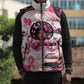 African American Breast Cancer Awareness Queen Sleeveless Puffer Jacket Pink Ribbon Floral Butterfly Boxing Gloves Warrior Art