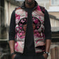 African American Breast Cancer Awareness Queen Sleeveless Puffer Jacket Pink Ribbon Floral Butterfly Boxing Gloves Warrior Art