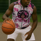 African American Breast Cancer Awareness Queen Sleeveless Zip Hoodie Pink Ribbon Floral Butterfly Boxing Gloves Warrior Art