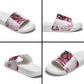 African American Breast Cancer Awareness Queen Slide Sandals Pink Ribbon Floral Butterfly Boxing Gloves Warrior Art