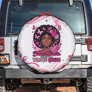 African American Breast Cancer Awareness Queen Spare Tire Cover Pink Ribbon Floral Butterfly Boxing Gloves Warrior Art