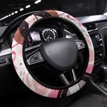 African American Breast Cancer Awareness Queen Steering Wheel Cover Pink Ribbon Floral Butterfly Boxing Gloves Warrior Art