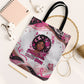 African American Breast Cancer Awareness Queen Tote Bag Pink Ribbon Floral Butterfly Boxing Gloves Warrior Art