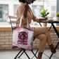 African American Breast Cancer Awareness Queen Tote Bag Pink Ribbon Floral Butterfly Boxing Gloves Warrior Art