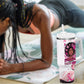 African American Breast Cancer Awareness Queen Tumbler With Handle Pink Ribbon Floral Butterfly Boxing Gloves Warrior Art