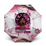 African American Breast Cancer Awareness Queen Umbrella Pink Ribbon Floral Butterfly Boxing Gloves Warrior Art