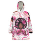 African American Breast Cancer Awareness Queen Wearable Blanket Hoodie Pink Ribbon Floral Butterfly Boxing Gloves Warrior Art