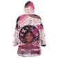 African American Breast Cancer Awareness Queen Wearable Blanket Hoodie Pink Ribbon Floral Butterfly Boxing Gloves Warrior Art