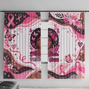African American Breast Cancer Awareness Queen Window Curtain Pink Ribbon Floral Butterfly Boxing Gloves Warrior Art