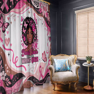 African American Breast Cancer Awareness Queen Window Curtain Pink Ribbon Floral Butterfly Boxing Gloves Warrior Art